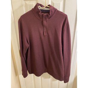 UNTUCKit Mens Pullover Sweater Small 1/4 Zip Mock Neck Burgundy xl